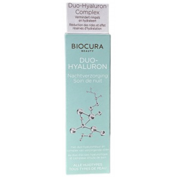 BIOCURA DUO-HYALURON naktinis hialurono gelis veidui 50 ml